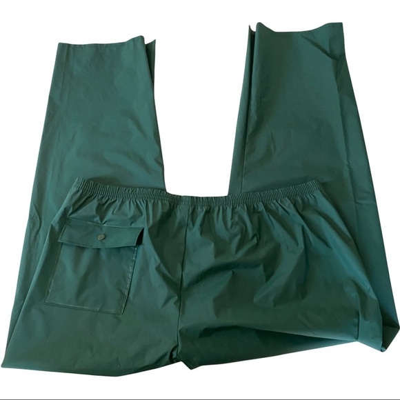 L.L. Bean Green 100% PVC Outer Nylon Inner Rain Snow Pants Men’s Size XXL - Picture 7 of 9